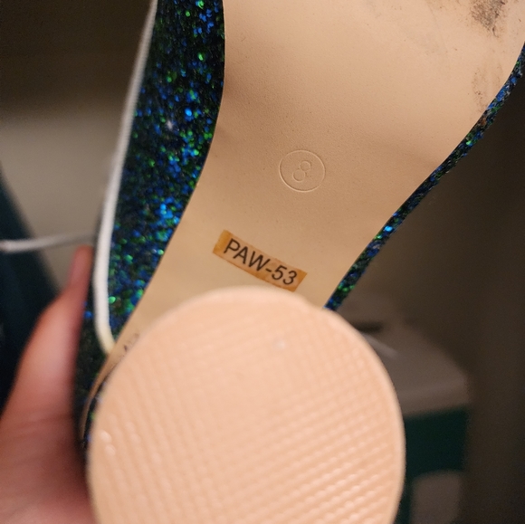 Cape Robbin, size 8, lace up Blue glitter boots, *tried on/never worn out* - Picture 3 of 7